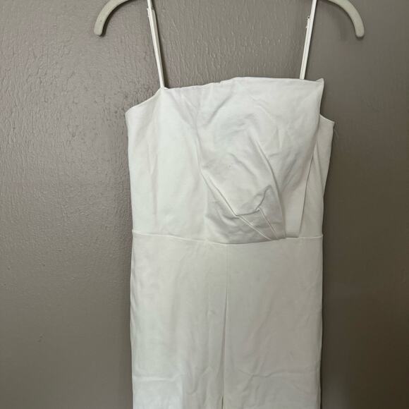 LULU'S Know Your Angle White Pleated Wide-Leg Jumpsuit Size Medium comfort - Picture 4 of 8